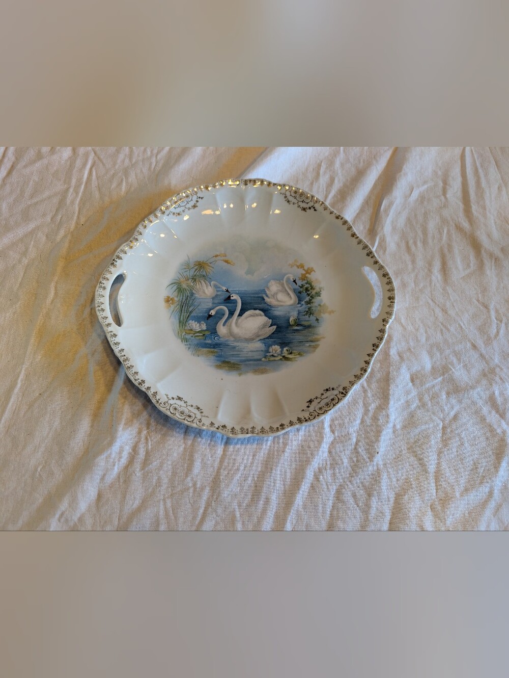 2/30$ Vintage Swan Motif Porcelain decorative Platter